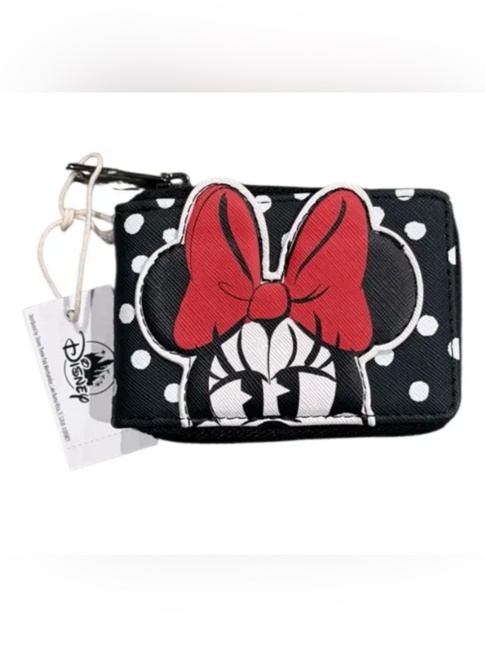 Disney Store Minnie Mouse Polka Dot Bow Zip Card Holder